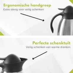 Hendi Thermoskan 1,5 Liter - Isoleerkan Met Drukknop - Zwart - Ø14,5x(H)23cm -Kook Verkoop 1200x1200 1292