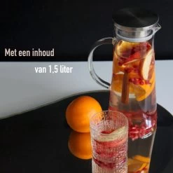 MÊZON® Schenkkan - Glazen Waterkan - Waterkaraf Voor Fruitwater - Multifunctionele Decanteer Karaf - Kan Met Deksel - 1.5L Capaciteit -Kook Verkoop 1200x1200 1334