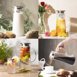 MÊZON® Schenkkan - Glazen Waterkan - Waterkaraf Voor Fruitwater - Multifunctionele Decanteer Karaf - Kan Met Deksel - 1.5L Capaciteit -Kook Verkoop 1200x1200 1335