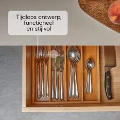 SCHOBERG Houten Bestekbak 34 Cm X 25 Cm X 5 Cm | Bamboe Enkele Keuken Bestekbak | Universele Bestekbak -Kook Verkoop 1200x1200 1369