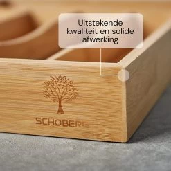 SCHOBERG Houten Bestekbak 34 Cm X 25 Cm X 5 Cm | Bamboe Enkele Keuken Bestekbak | Universele Bestekbak -Kook Verkoop 1200x1200 1370