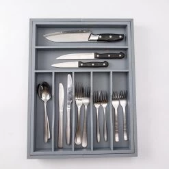 Merkloos Decopatent® Uitschuifbaar Bestekbak - Besteklade - 7 Vaks -> Uitschuifbaar Naar 9 Vakken - Bestekbakken Organizer - Bamboe - Grijs 15 Merkloos Decopatent® Uitschuifbaar Bestekbak - Besteklade - 7 Vaks -> Uitschuifbaar Naar 9 Vakken - Bestekbakken Organizer - Bamboe - Grijs -Kook Verkoop 1200x1200 1375