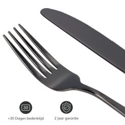 Deleca 6 Persoons Bestekset (36-delig) - Lepels, Messen, Vorken & Steakmessen - Vaatwasserbestendig - Zwart / RVS -Kook Verkoop 1200x1200 1387