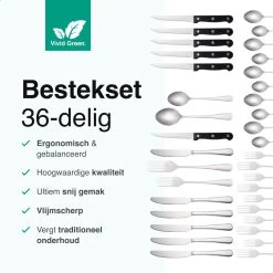 Vivid Green Bestekset (36-delig) - Bestek Set 6 Persoons - Lepels, Messen, Vorken En Steakmessen - Vaatwasserbestendig - RVS 11 Vivid Green Bestekset (36-delig) - Bestek Set 6 Persoons - Lepels, Messen, Vorken En Steakmessen - Vaatwasserbestendig - RVS -Kook Verkoop 1200x1200 1425