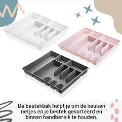 Emhouse XL Bestekcassette Bestekbak Kunststof Besteklade Bestekbak 43,5x42,5x4 Cm Wit -Kook Verkoop 1200x1200 1476