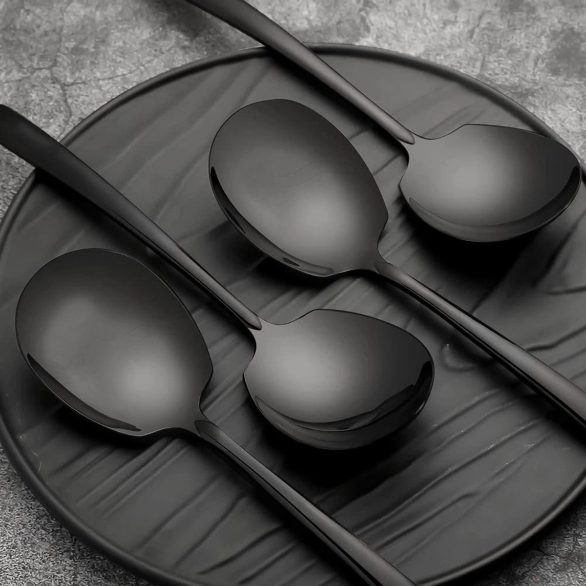 House Of Husk® Opscheplepel Set - Zwart - Serveerlepel - Groetelepel - Aardappellepel - 21cm - RVS - 4 Stuks 6 House Of Husk® Opscheplepel Set - Zwart - Serveerlepel - Groetelepel - Aardappellepel - 21cm - RVS - 4 Stuks - Afbeelding 4