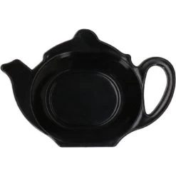 Merkloos Theezakjeshouder KLAASJE - Zwart - Kunststof - Ø 7 Cm - Set Van 2