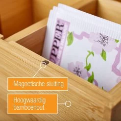 Amazy Theedoos Bamboe Extra Groot Met Lade En Theeplank - Thee Opslag Voor Theezakjes, Organizer Houten Doos Met Theekist, Theedozen Met 8 Verstelbare Verdelers, Opbergdoos -Kook Verkoop 1200x1200 1614
