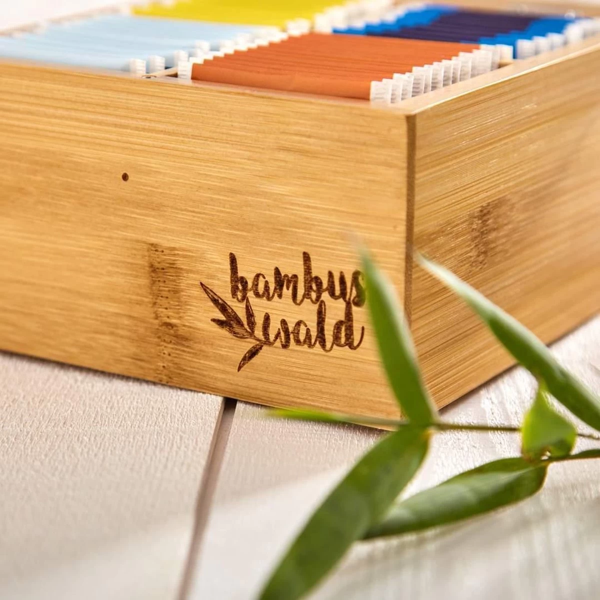 Bambuswald© Houten Theedoos Met 6 Vakken Gemaakt Van 100% Duurzame Bamboe 10 Bambuswald© Houten Theedoos Met 6 Vakken Gemaakt Van 100% Duurzame Bamboe - Afbeelding 8