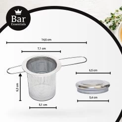 Bar Essentials® Theezeef Met Inklapbare Handgreepjes én Lekplaatje (set Van 2) - Fijnmazig Theefilter Voor Losse Thee - Theezeefjes Voor Losse Thee RVS - Theefilter Voor Losse Thee - Theezeef - Theefilter RVS -Kook Verkoop 1200x1200 1668
