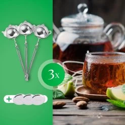 Theezeef Met Handvat Inclusief Lekplaatje - Set Van 3 Stuks - Thee Ei Voor Losse Thee - Theefilter Voor Losse Thee - Thee Infuser 17 Theezeef Met Handvat Inclusief Lekplaatje - Set Van 3 Stuks - Thee Ei Voor Losse Thee - Theefilter Voor Losse Thee - Thee Infuser -Kook Verkoop 1200x1200 1702