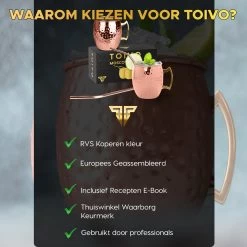 Toivo Moscow Mule Bekers Deluxe 2 Stuks - Brons - 500 Ml - Inclusief RVS Rietjes - Cocktailglas - Bekers -Kook Verkoop 1200x1200 1840