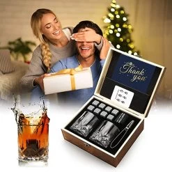 Olvy Whiskey Set Met 2 Whiskey Glazen En 8 Whiskey Stones - Incl. Opbergzakje, Onderzetters En Tang - Cadeauset - Luxe Whisky Set - Whiskey Glazen - Gift Set -Kook Verkoop 1200x1200 1890