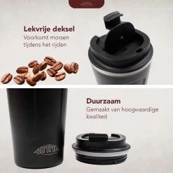 Nimma® Thermosbeker - 510 Ml - Koffiemok / Koffiebeker To Go - Travel Mug - Voor In De Auto - Rvs - Incl. E-Kookboek - Zwart -Kook Verkoop 1200x1200 1940