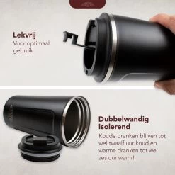 Nimma® Thermosbeker - 510 Ml - Koffiemok / Koffiebeker To Go - Travel Mug - Voor In De Auto - Rvs - Incl. E-Kookboek - Zwart -Kook Verkoop 1200x1200 1941