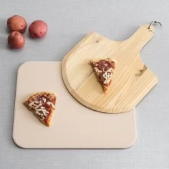 Buxibo 2in1 Pizzasteen - Voor BBQ & Oven - Inclusief Serveer Plank - Pizzabord/Pizzaplank - 30.5 X 38.1 X 1.4 Cm -Kook Verkoop 1200x1200 216