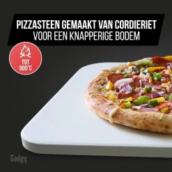 Gadgy Pizzasteen Met Pizzaschep – Cordieriet Voor Knapperige Pizzabodem – Pizzasteen Voor BBQ, Oven Of Kamado - Pizzaspatel - Pizza Set -Kook Verkoop 1200x1200 287