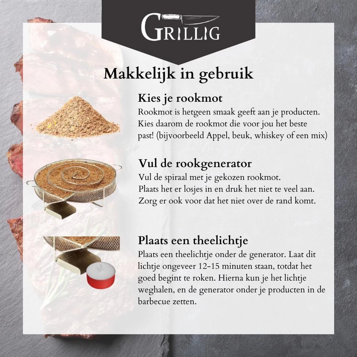 Grillig - Koud Rookgenerator - Cold Smoke Generator - Voor Het Koud Roken Van Vlees - Vis - Kaas - Noten 4 Grillig - Koud Rookgenerator - Cold Smoke Generator - Voor Het Koud Roken Van Vlees - Vis - Kaas - Noten - Afbeelding 2
