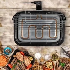 Princess 112252 Hybride Barbecue – Elektrische BBQ - Tafelmodel - 2000W - 44x 29cm - Gebruik Elektrisch Of Met Kolen -Kook Verkoop 1200x1200 453