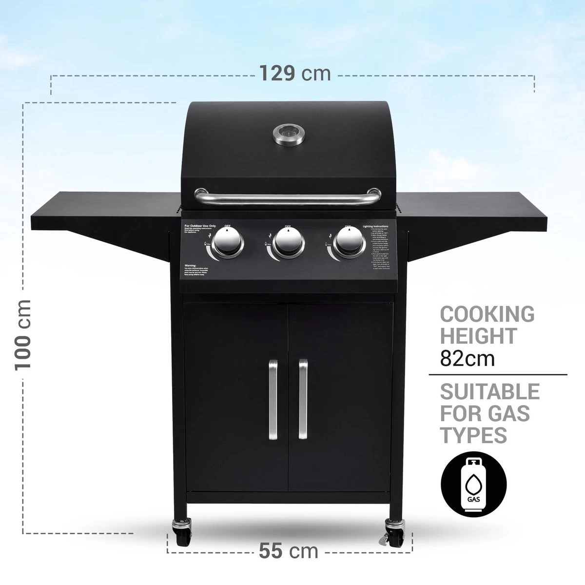MaxxGarden Gas Barbecue - 3 Branders - Incl. Gratis BBQ Set 8 MaxxGarden Gas Barbecue - 3 Branders - Incl. Gratis BBQ Set - Afbeelding 6