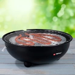 Alpina Elektrische BBQ - Tafel-Barbecue - Geen Rook - Binnen Barbecueën - 1250W - Ø 30 Cm - Zwart -Kook Verkoop 1200x1200 621