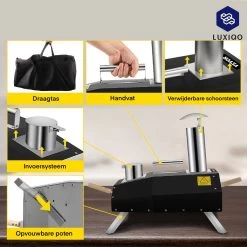 Vevor® Pizza Oven - Professionele Pizza Oven - Buitenkeuken - Pizza Gourmet - Barbecue - RVS - Tot 600°C - Met Draagtas -Kook Verkoop 1200x1200 652
