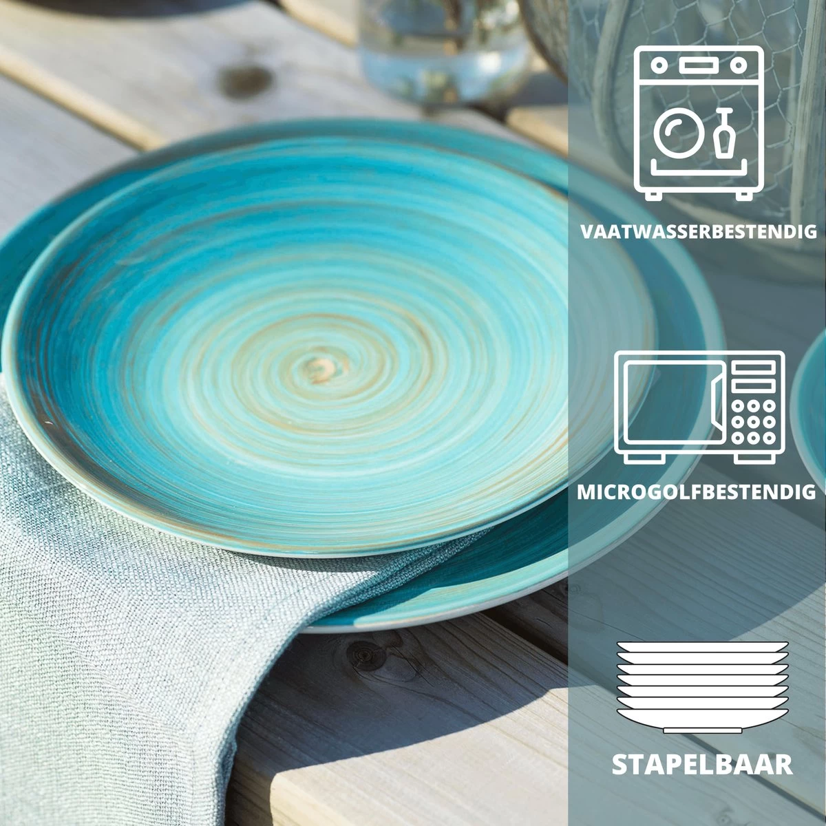 Cosy&Trendy Serviesset 24-delig Turbolino Blauw 11 Cosy&Trendy Serviesset 24-delig Turbolino Blauw - Afbeelding 9