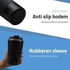 GOAT Outdoor RVS Koffiebeker To Go - Thermosbeker - Theebeker - Reisbeker - Lekvrij - 380ml - Zwart -Kook Verkoop 1200x1200 720
