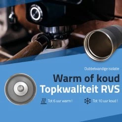 GOAT Outdoor RVS Koffiebeker To Go - Thermosbeker - Theebeker - Reisbeker - Lekvrij - 380ml - Zwart -Kook Verkoop 1200x1200 721