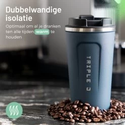 Triple J® Koffiebeker To Go - Thermosbeker - BPA & Lekvrij - 510ml - Blauw -Kook Verkoop 1200x1200 738