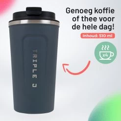 Triple J® Koffiebeker To Go - Thermosbeker - BPA & Lekvrij - 510ml - Blauw -Kook Verkoop 1200x1200 742