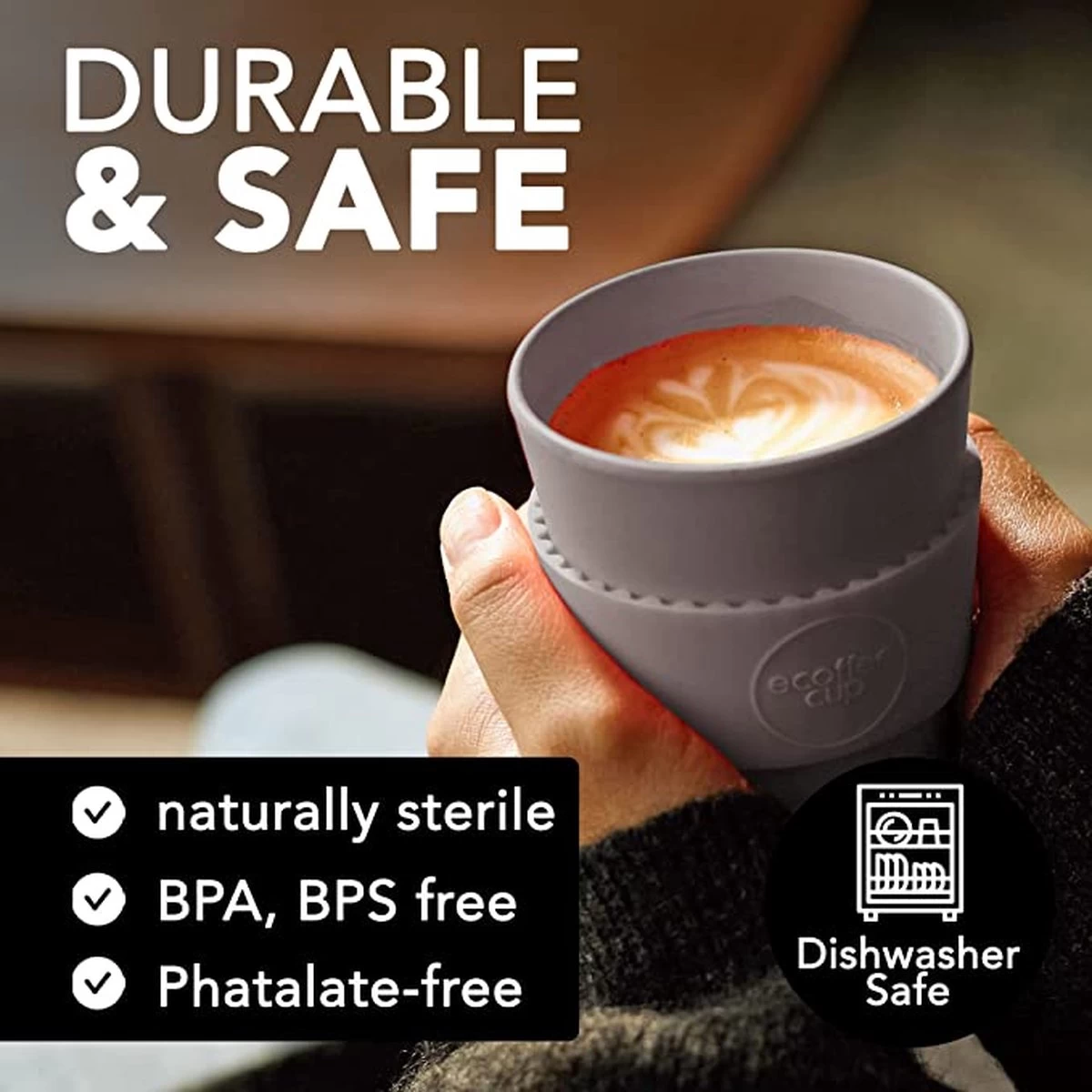 Ecoffee Cup Kerr & Napier 14oz/400ml - Anti Drup - Vegan - Cadeau - Verjaardag - Geschenk- Kados 9 Ecoffee Cup Kerr & Napier 14oz/400ml - Anti Drup - Vegan - Cadeau - Verjaardag - Geschenk- Kados - Afbeelding 7