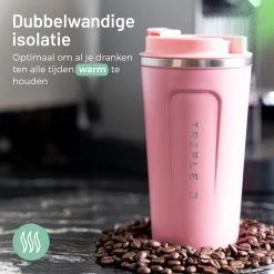 Triple J® Koffiebeker To Go - Thermosbeker - BPA & Lekvrij - 510ml - Roze -Kook Verkoop 1200x1200 768