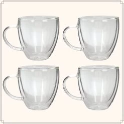 OTIX Dubbelwandige Koffieglazen - Koffiekopjes - 180 Ml - Set Van 4 - Transparant - Latte Macchiato Glazen -Kook Verkoop 1200x1200 828
