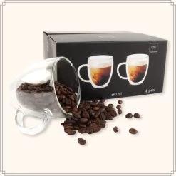 OTIX Dubbelwandige Koffieglazen - Koffiekopjes - 180 Ml - Set Van 4 - Transparant - Latte Macchiato Glazen -Kook Verkoop 1200x1200 832