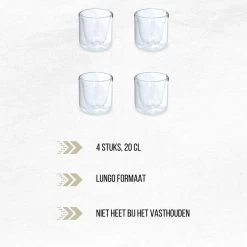 Orange85 Dubbelwandige Koffieglazen - 200 Ml - 4 Stuks - Koffie - Thee - Glas -Kook Verkoop 1200x1200 855