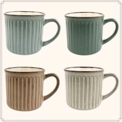 OTIX Koffiekopjes - Met Oor - Set Van 4 - Aardewerk - 250 Ml