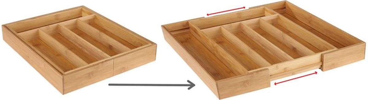 HI Bestekbak Uitschuifbaar Bamboe 9 HI Bestekbak Uitschuifbaar Bamboe - Afbeelding 7