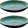 Palmer Bord Lotus 20.5 Cm Zwart Turquoise Stoneware 6 Stuk(s) -Kook Verkoop 1200x346