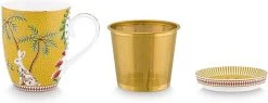 Pip Studio La Majorelle Yellow - Theeset - Porselein - Mok + Theezeef + Theetip - Porselein - 350ml - Geel Servies - Pasen - Konijn -Kook Verkoop 1200x463