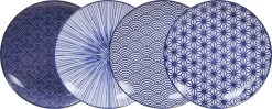 Tokyo Design Studio | Nippon Blue | Set Van 4 Borden Ø 25,7 Cm | Porselein