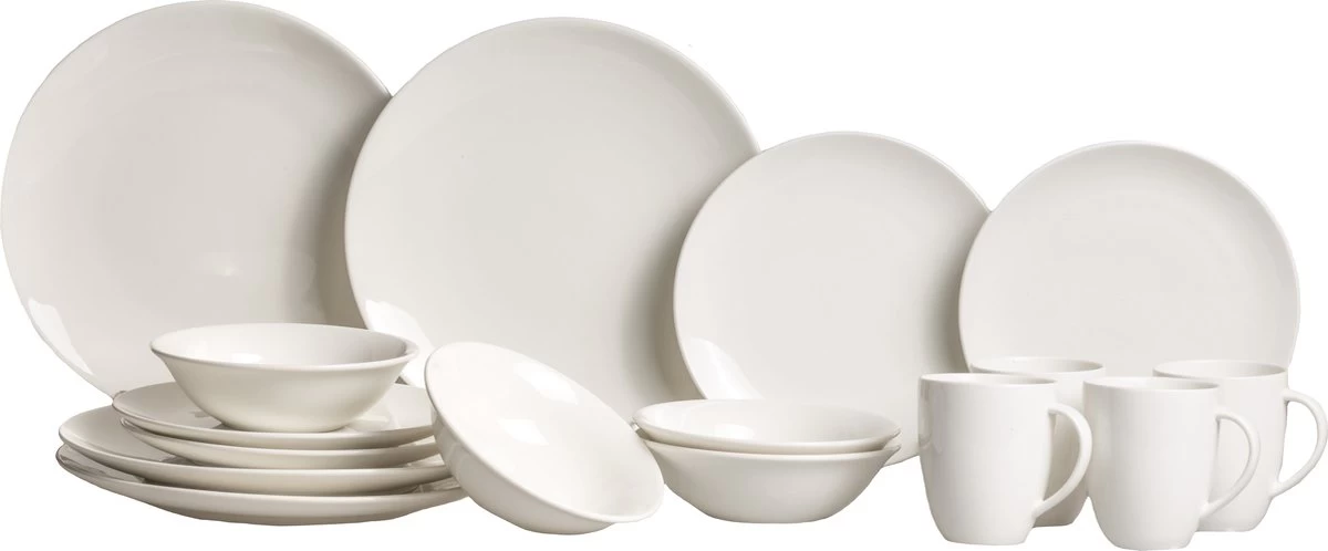 Vtwonen Serviesset - Wit - Porselein - 16-Delig 3 Vtwonen Serviesset - Wit - Porselein - 16-Delig