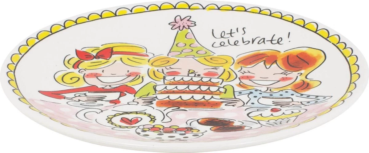 Blond Amsterdam Gebaksbord - Set - Girls/Pink Stripe 4 Blond Amsterdam Gebaksbord - Set - Girls/Pink Stripe - Afbeelding 2