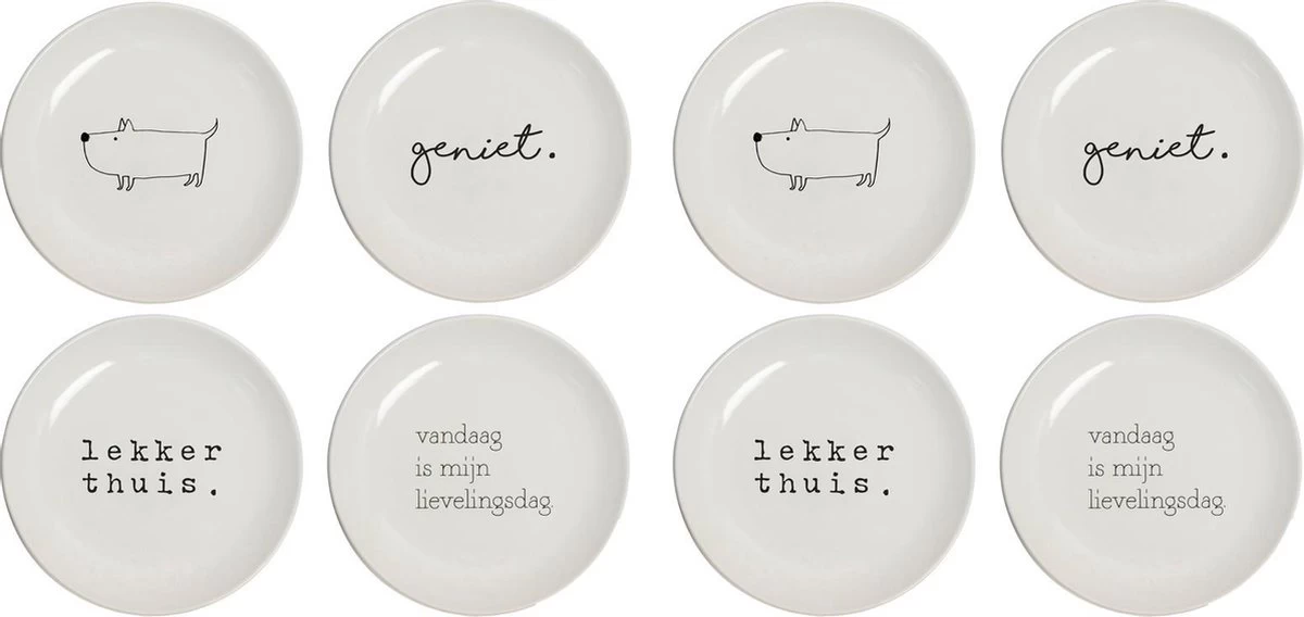 Gusta Gebaksbordjes Ø 15cm Genieters 8 Stuks - 2x Set Van 4 Stuks 3 Gusta Gebaksbordjes Ø 15cm Genieters 8 Stuks - 2x Set Van 4 Stuks