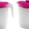 2x Waterkannen/sapkannen Met Roze Deksel 2,5 Liter 11 X 23 X 26 Cm Kunststof - Sapkannen/waterkannen/schenkkannen/limonadekannen -Kook Verkoop 1200x621 1