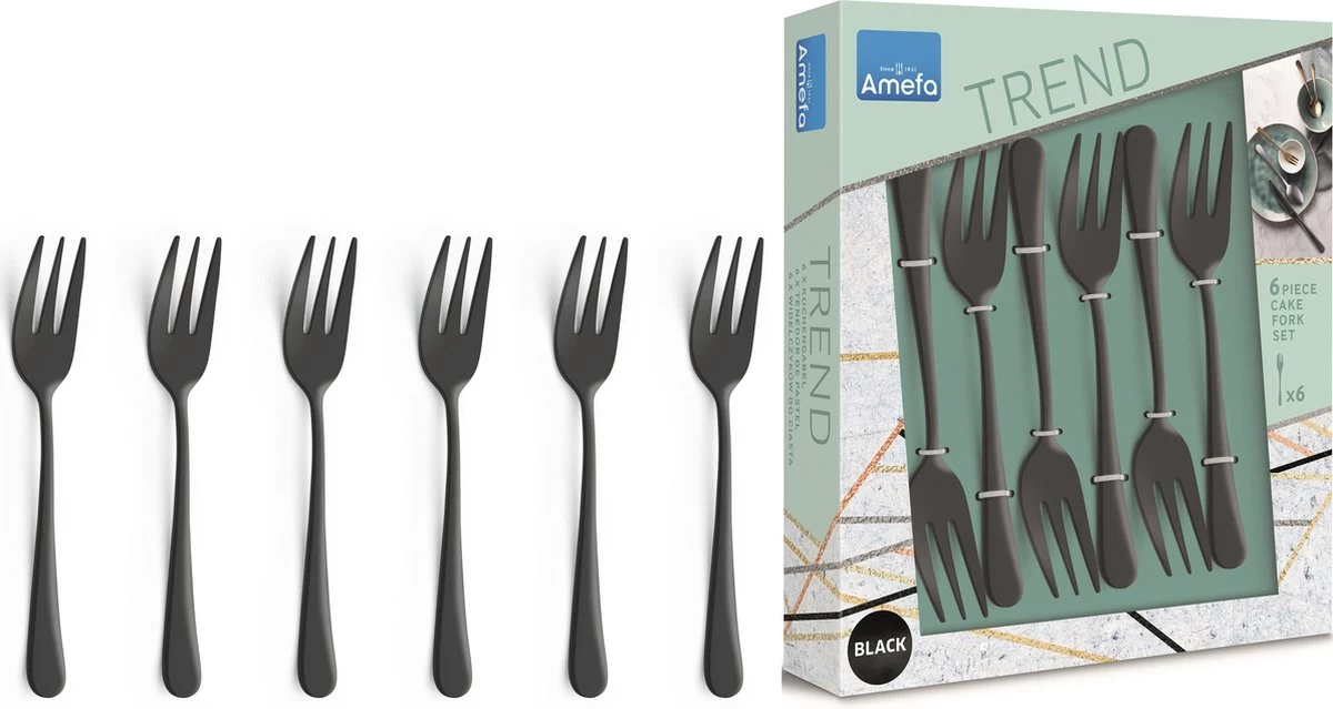 Amefa Taartvorkjes - 6 Stuks - Zwart 7 Amefa Taartvorkjes - 6 Stuks - Zwart - Afbeelding 5