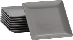 Lite-Body Hermes Gebaksbordjes - Set Van 8 Stuks - Ø16 Cm - Grijs Mat