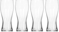 Merkloos 4x Bierglazen 370 Ml - Glas Voor Bier 4 Stuks