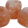 Himalaya Zoutsteen Theelichthouder Natural (Set Van 3 Stuks)