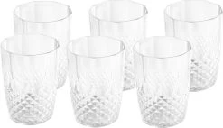 Merkloos 6x Stuks Herbruikbare Kunststof Drinkglazen/waterglazen 400 Ml Met Kristaleffect